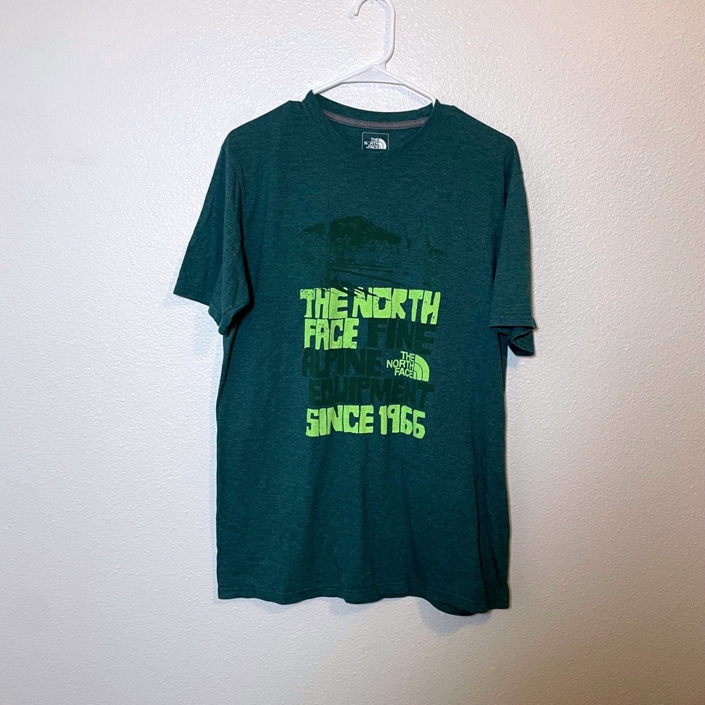 The North Face Mens T Shirt Green Graphic Alpine Equipment Size Medium